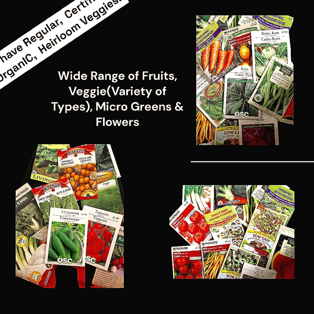 COPY - GARDEN SEEDS - HEIRLOOM,  -ORGANIC, REGULAR. Assorted Plants& Varieties